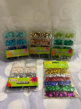 Assorted Sequins Mix - Blue, Green, Gold, Silver, Red, Pink, Purple
